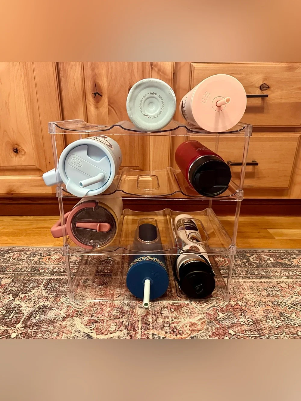 Clear 6-Tier Acrylic Tumbler Organizer - Transparent